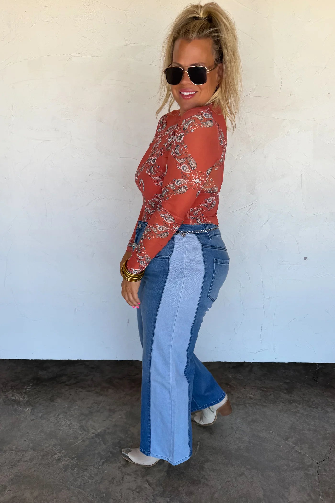 Tally Two-Toned Denim Jeans PRE-ORDER