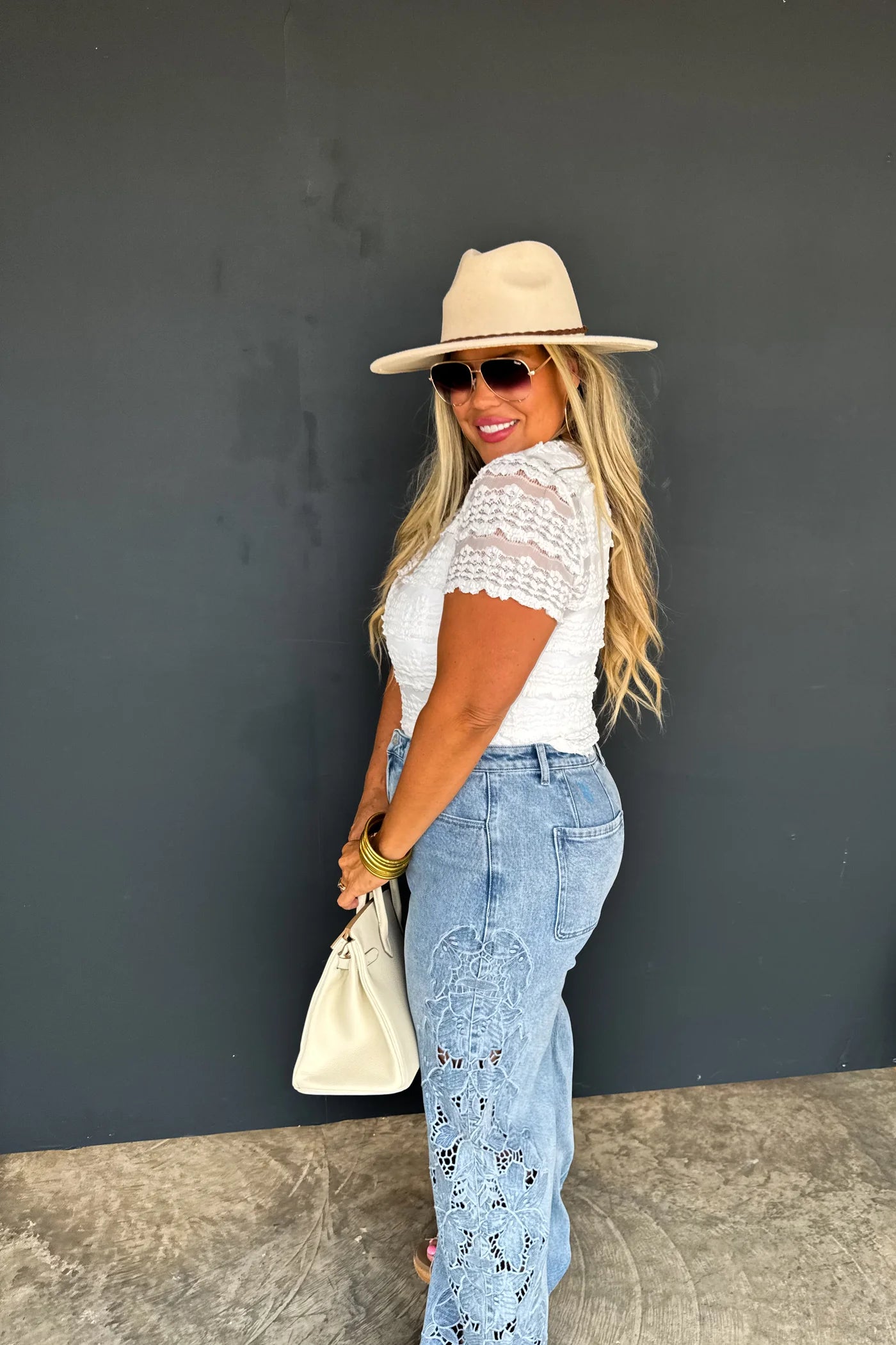 Floral Charm Wide Leg Jeans PRE-ORDER