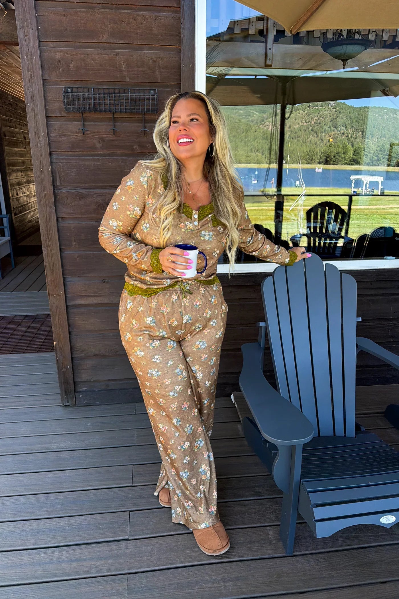 Vintage Floral & Lace Waffle-Knit PJ PRE-ORDER
