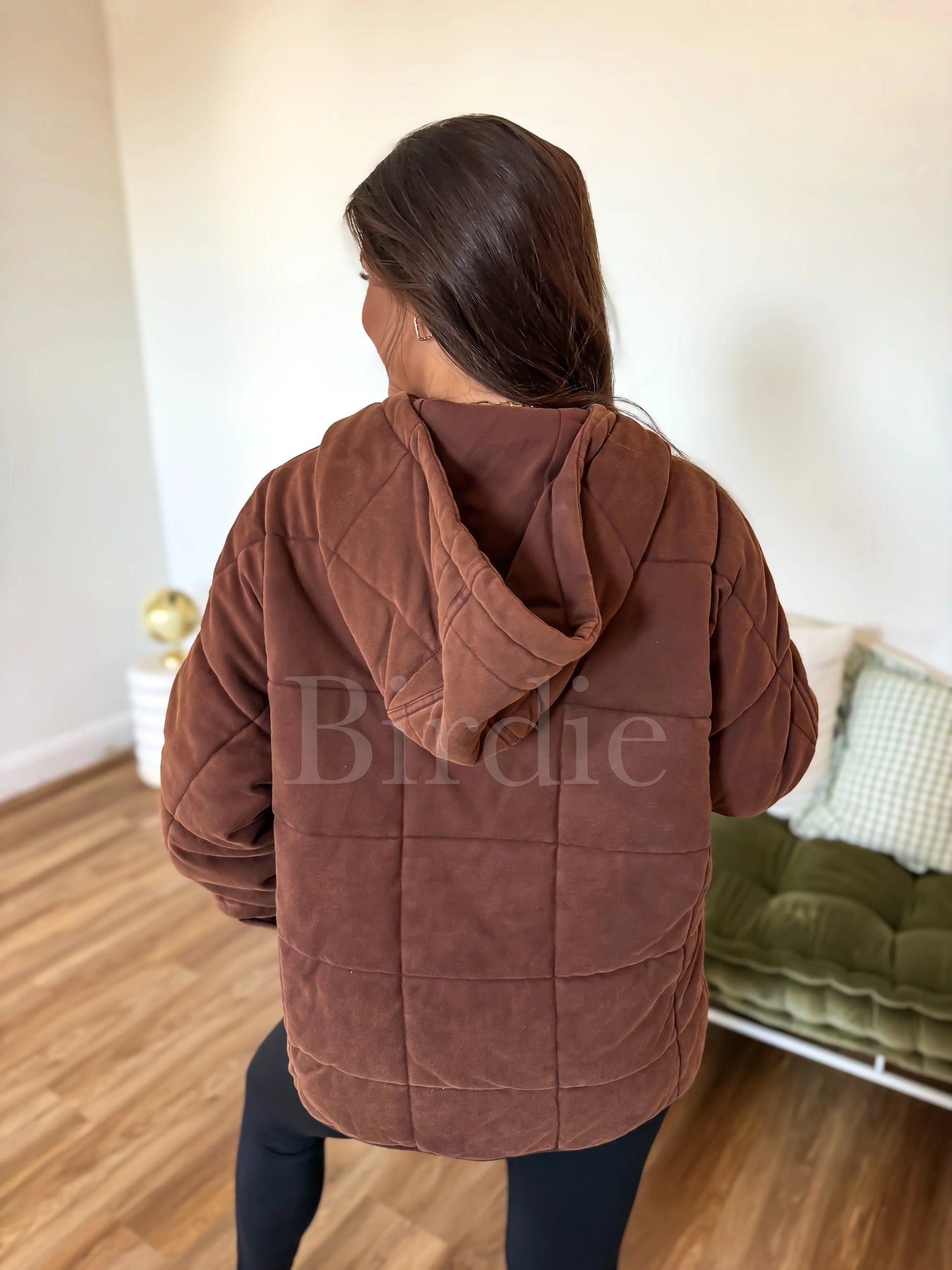 Aspen Quilted Snap Pullover in Washed Cocoa PRE-ORDER