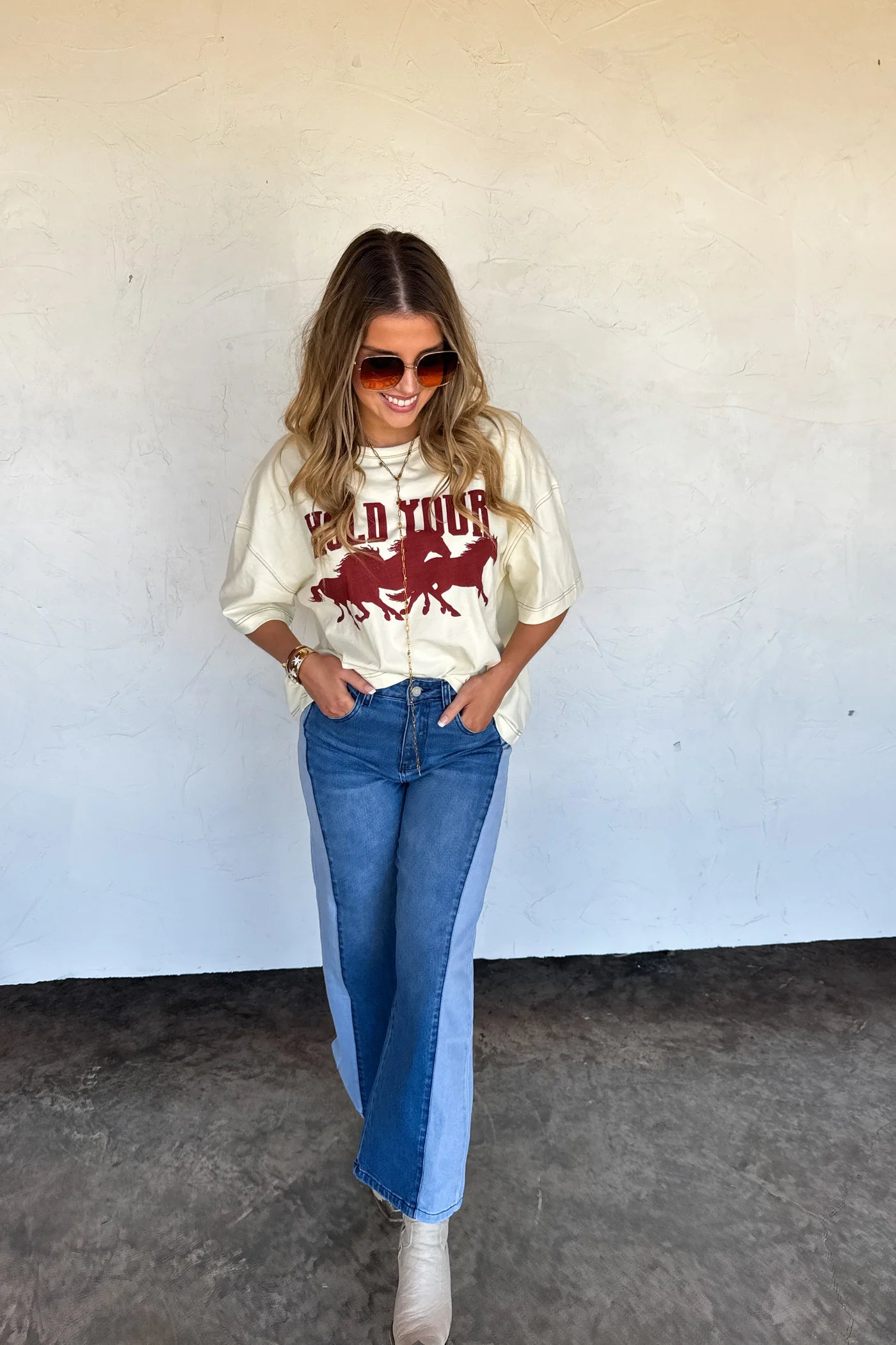Tally Two-Toned Denim Jeans PRE-ORDER