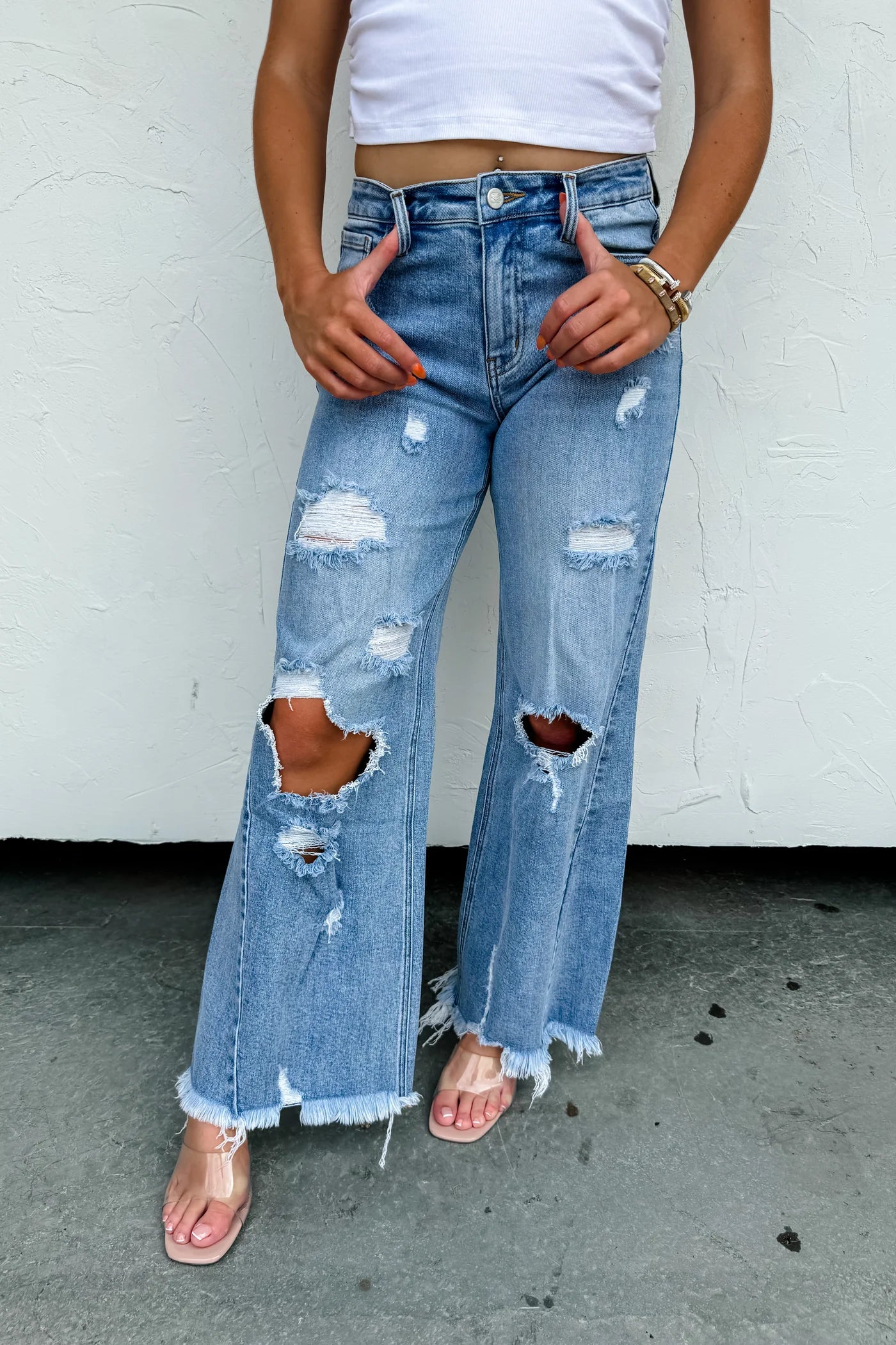 Distressed Drew Dad Jeans PRE-ORDER