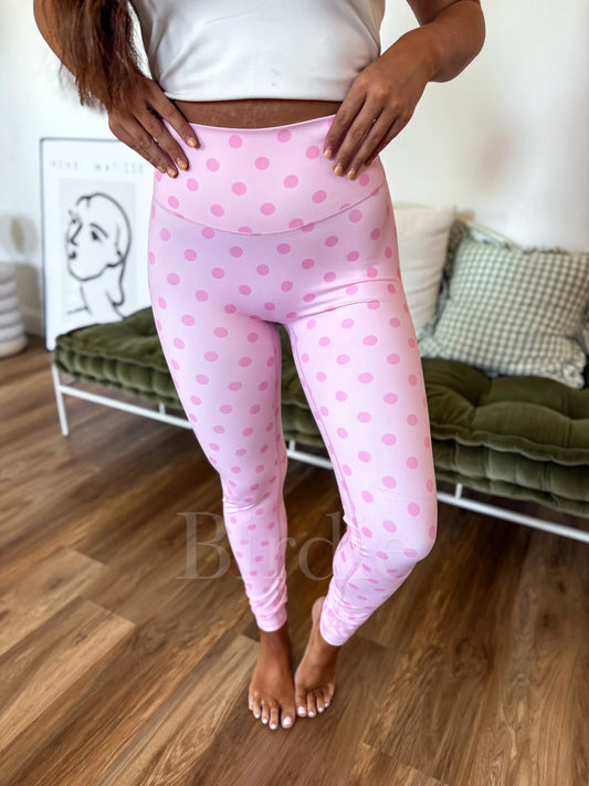Pretty in Polka Dots in Pinky Promise Leggings PRE-ORDER