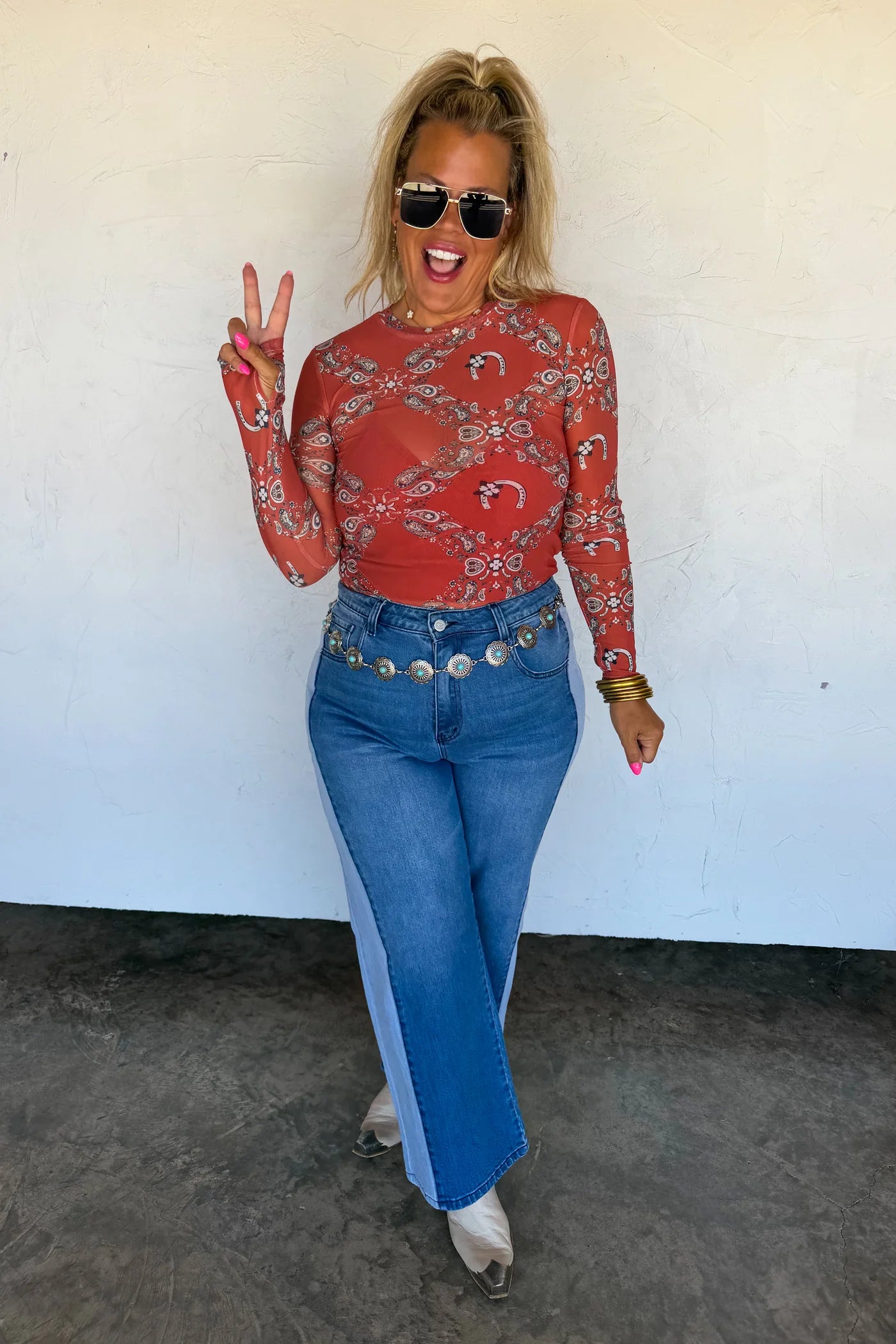 Tally Two-Toned Denim Jeans PRE-ORDER