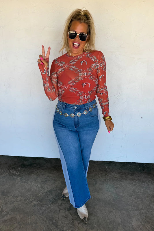 Tally Two-Toned Denim Jeans PRE-ORDER