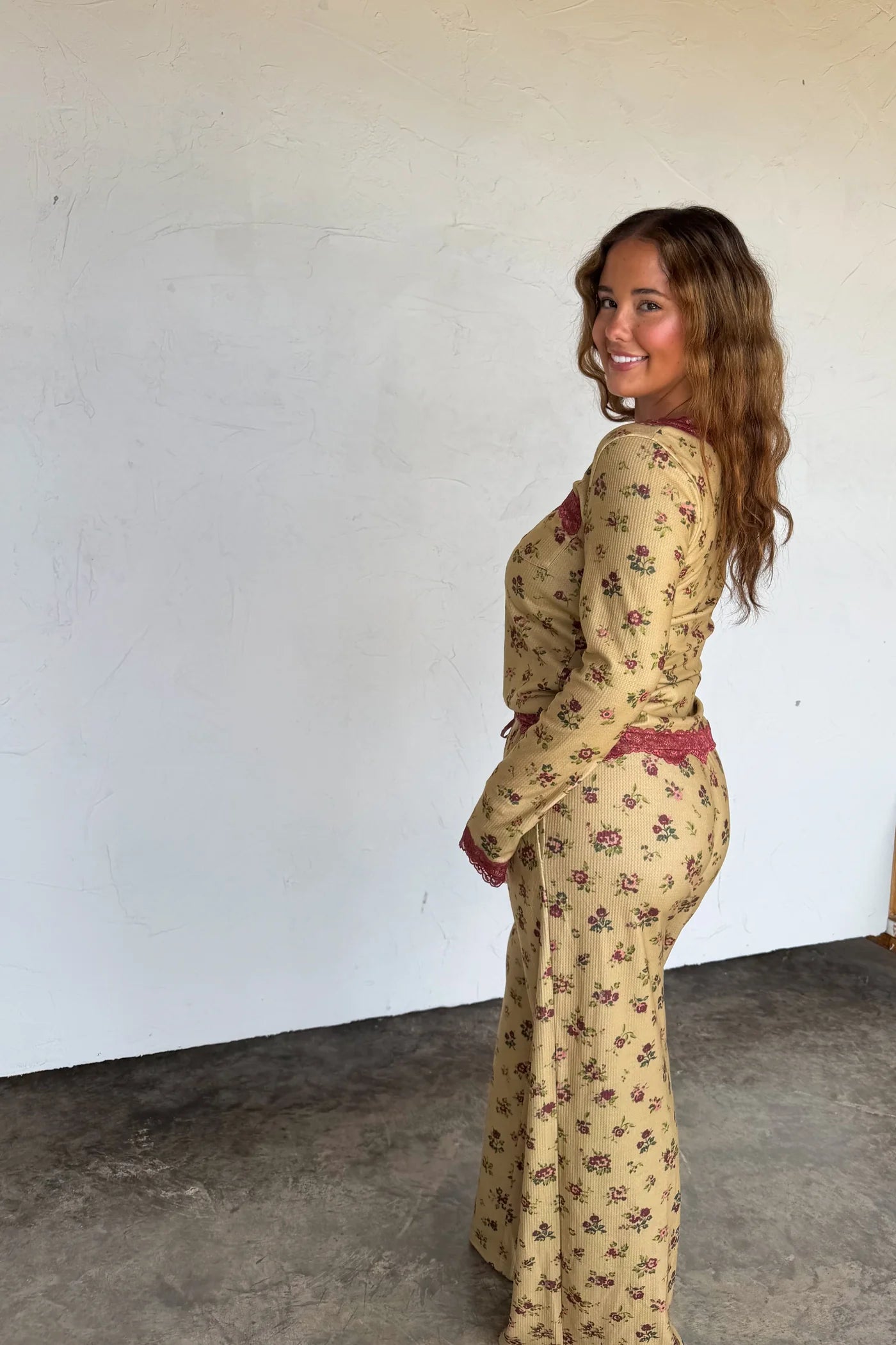 Vintage Floral & Lace Waffle-Knit PJ PRE-ORDER