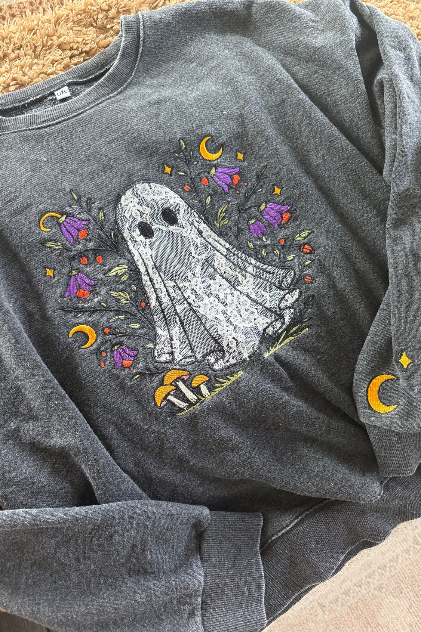 Ghost in Bloom Embroidered Crewneck PRE-ORDER