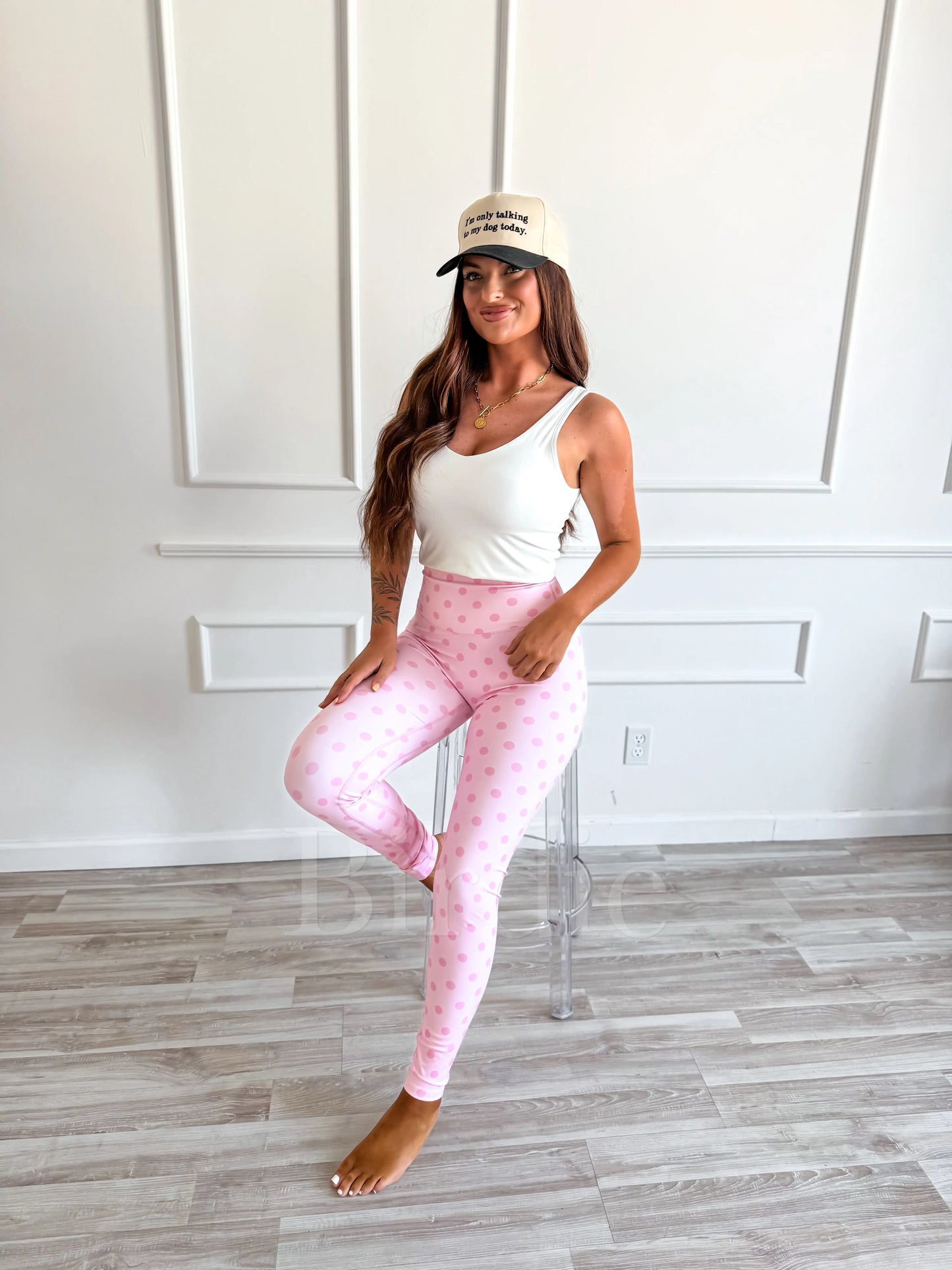 Pretty in Polka Dots in Pinky Promise Leggings PRE-ORDER