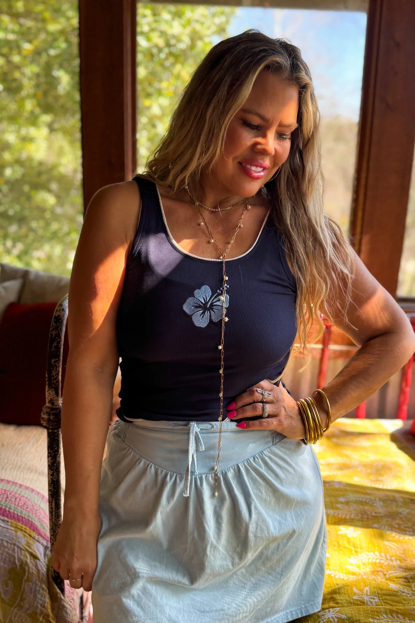Hibiscus Ribbed Tank PRE-ORDER