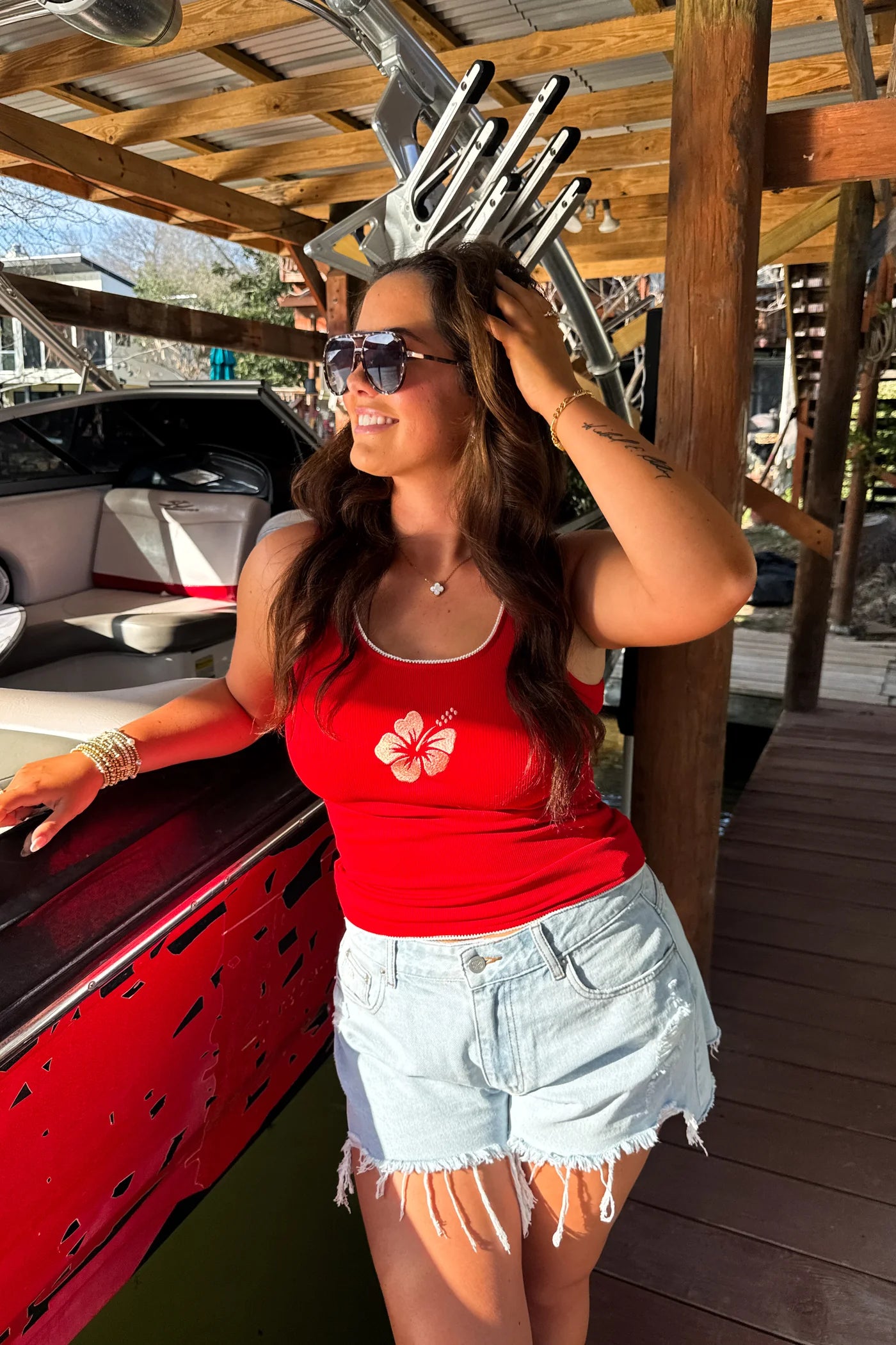 Hibiscus Ribbed Tank PRE-ORDER
