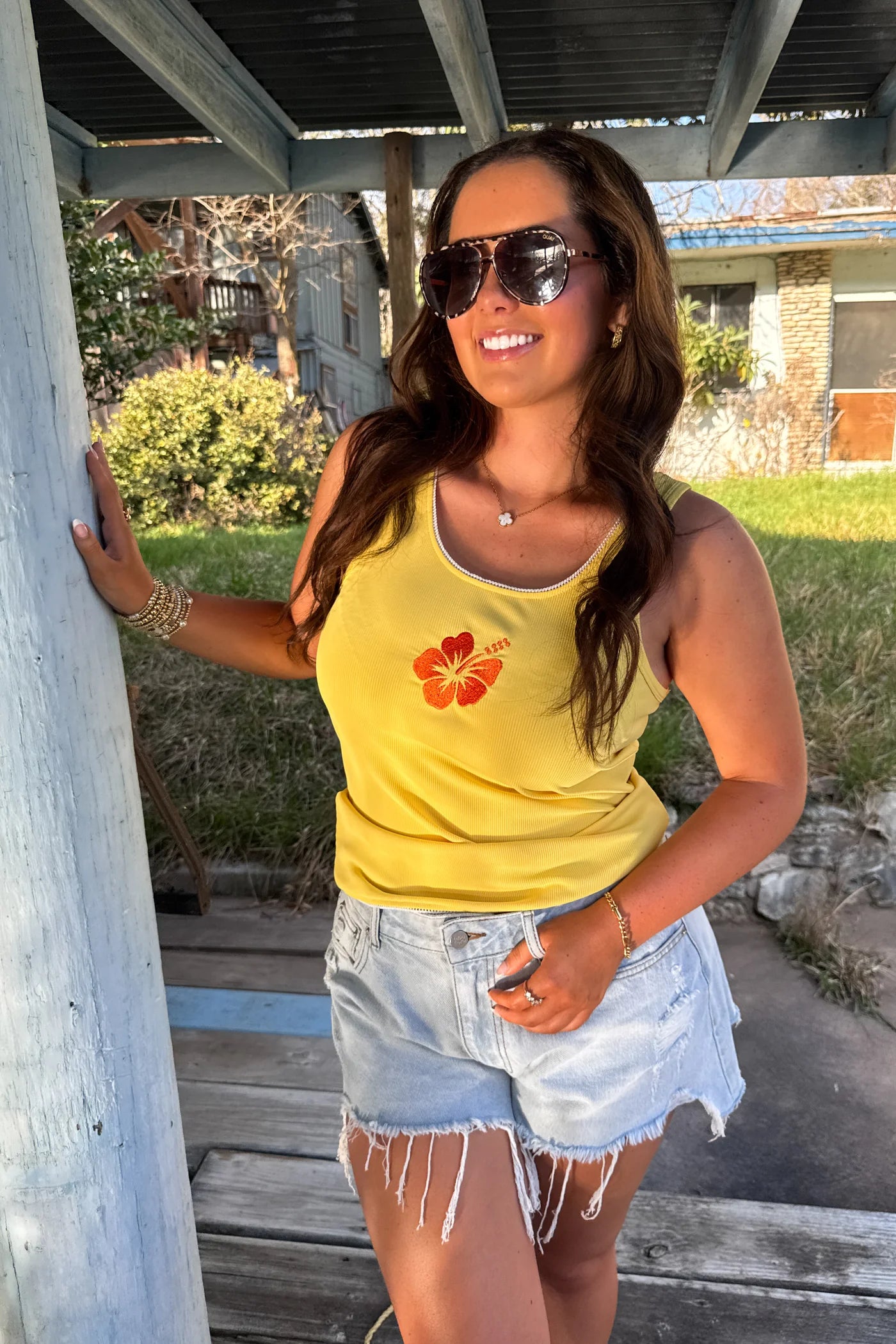 Hibiscus Ribbed Tank PRE-ORDER